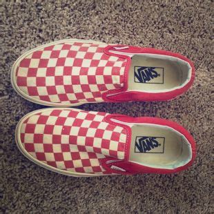 Vans - Red and White Checkerboard Slip-On