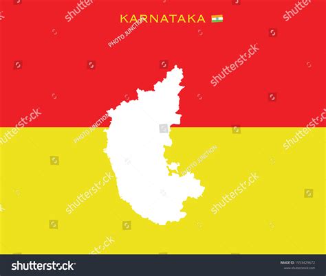 Karnataka Flag Karnataka Map On Karnataka Stock Vector (Royalty Free ...