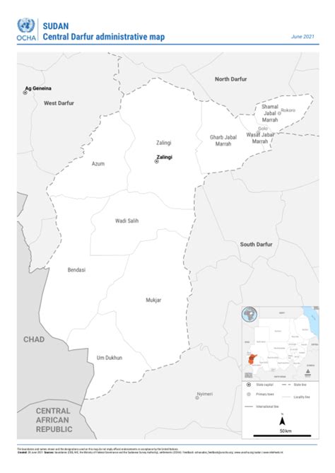 Sudan: Central Darfur administrative map (June 2021) | OCHA