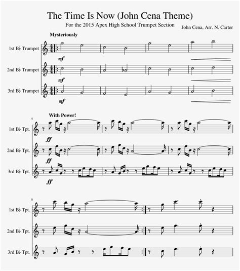 The Time Is Now John Cena Theme Sheet Music For Trumpet - Sheet Music ...