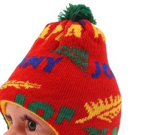 Woolen Kids Winter Red Monkey Cap, Size: Small at Rs 50/piece in ...