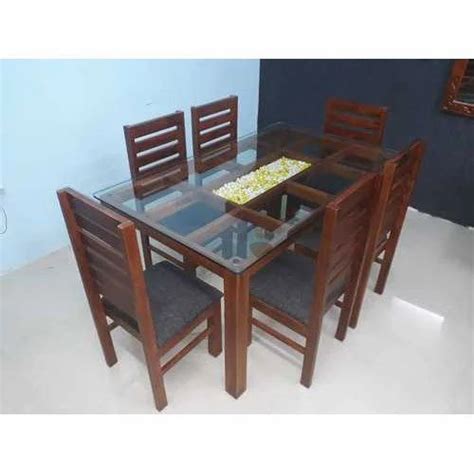 Glass Top Dining Table Set at Rs 38000 /set | Wooden Dining Room Set ...