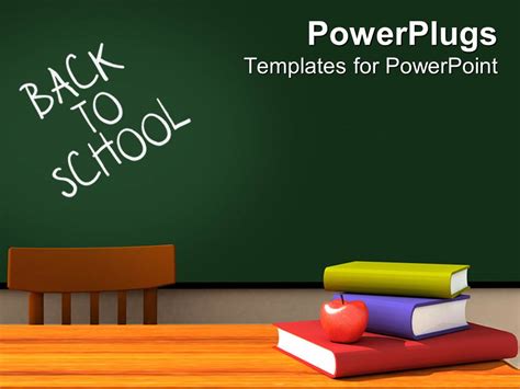 PowerPoint Template: back to school classroom with chalkboard and desk ...