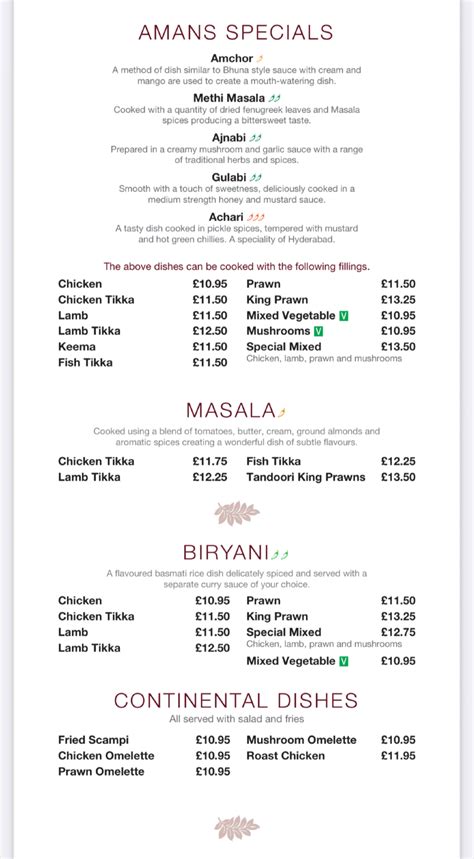 Amans Lowton Warrington's full menu online