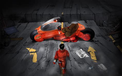 Akira and the Bike, bike, akira, artwork, anime, HD wallpaper | Peakpx