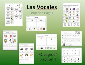 Las Vocales - Spanish Vowels Practice Sheets by Dual Language Kinder