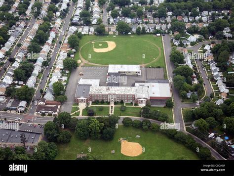 Aerial photo of Hillside High School, located in Union County, New Jersey Stock Photo - Alamy