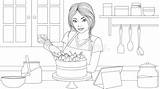 Girl Cooking Coloring Pages sketch template