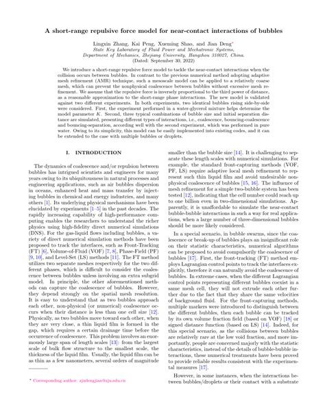 (PDF) Short-range repulsive force model for near-contact interactions ...