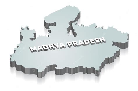 Premium Vector | 3d map of Madhya Pradesh, State of India