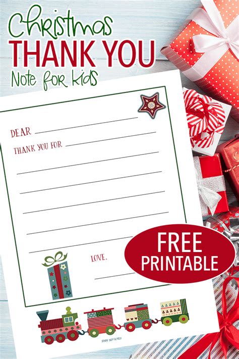 Christmas Thank You Notes Printable - Printable Word Searches