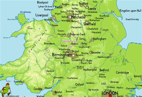 Staffordshire England Map