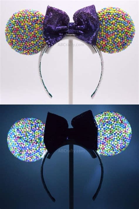 DIY Light Up Minnie Mouse Ears - No Sew DIY Disney Ears - AB Crafty