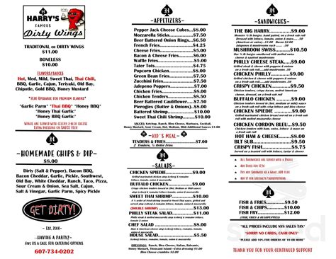 Harry's Inn the Heights menus in Elmira, New York, United States