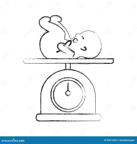 Scale with Baby Isolated Icon Stock Vector - Illustration of health, diaper: 96073362