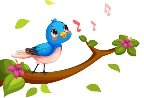 Cute nightingale singing cartoon 619137 Vector Art at Vecteezy