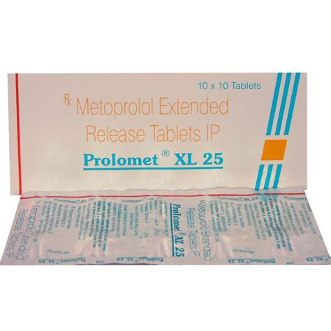 Metoprolol Succinate 23.75mg Tablet Prolomet XL 25 | Exporter | Supplier