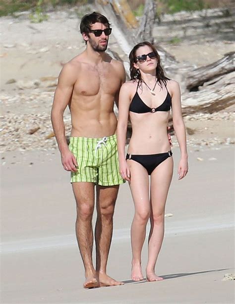 Emma Watson in Bikini With Boyfriend at a Carribean Beach - January 2014, Part II • CelebMafia