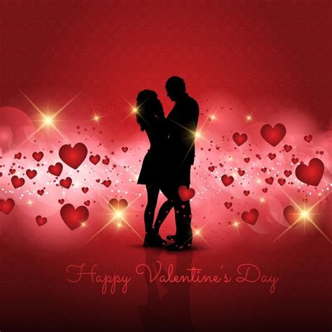 Free Vector | Silhouette of a loving couple on a valentines day background