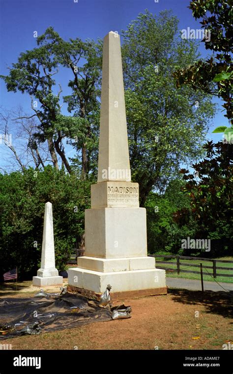 The grave of James Madison Fourth President of the US near Montpelier ...