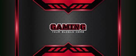 Premium Vector | Futuristic red and black gaming banner template