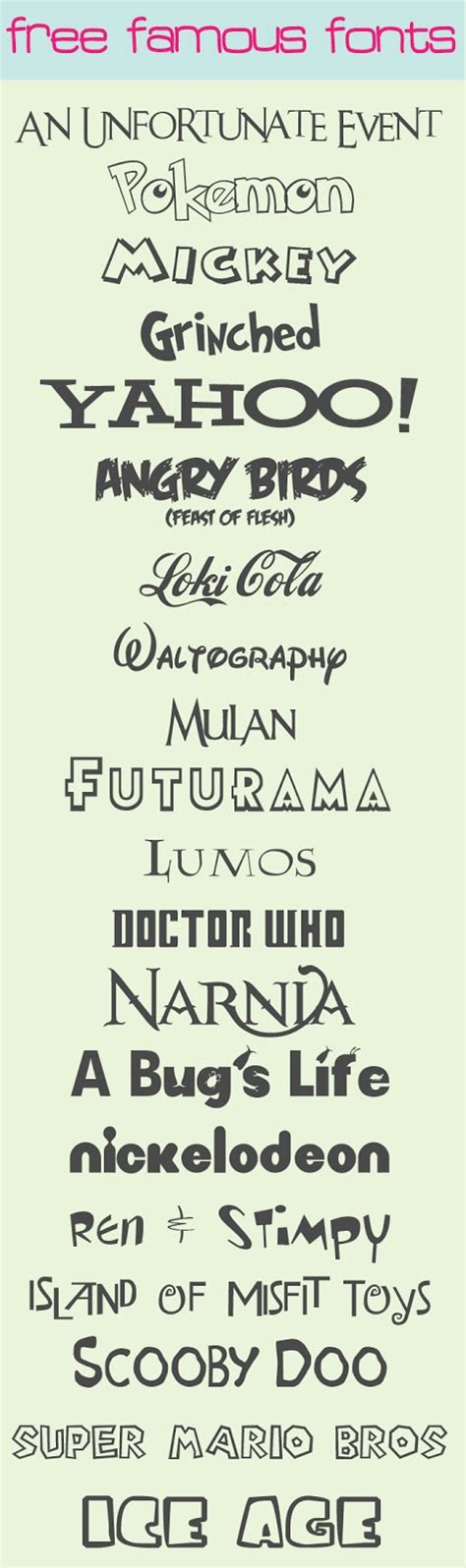 Famous Modern Fonts Names And Examples - PELAJARAN