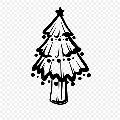 Noktalı çizgi Siyah Beyaz Noel Ağacı Silueti, Noel Ağacı Siluet, Noel Ağacı, Siluet PNG Resim ...