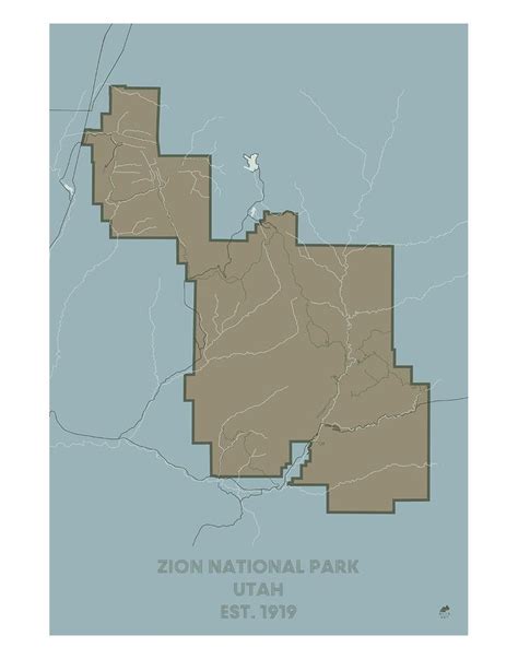 Zion National Park Map | National parks map, Zion national park, Glacier national park map