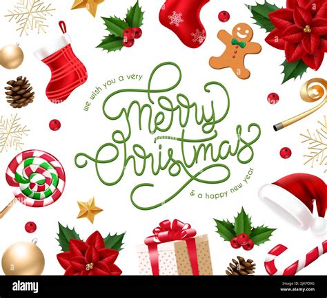 Christmas vector background design, Merry christmas greeting text with ...