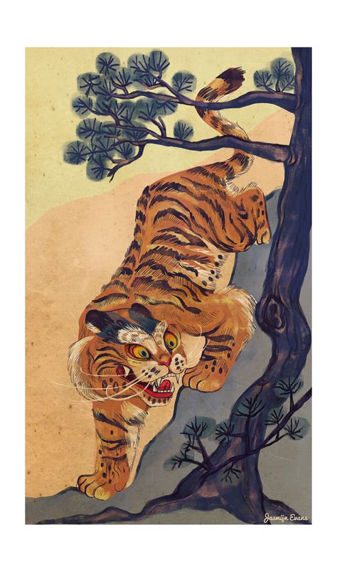 Korean Tiger | Tiger art, Tiger illustration, Japanese tiger tattoo