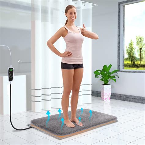 Amazon.com: Yimobra Heated Bath Mat for Bathroom Rugs to Dry, Adjustable Temperature and Time to ...