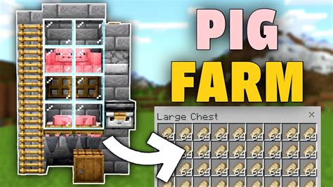 Easy Pig Farm Tutorial in Minecraft Bedrock | Minecraft Food Farm - YouTube