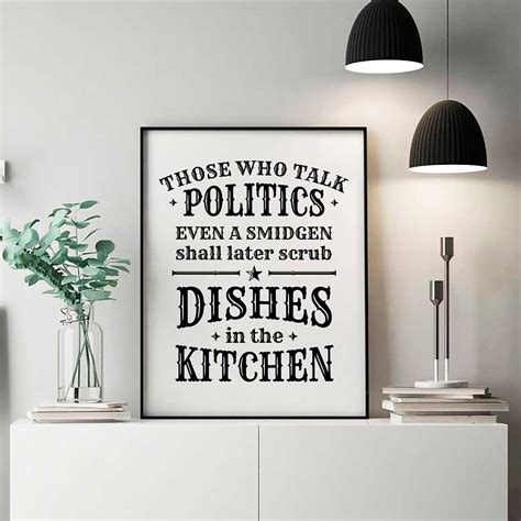 No Politics Sign Printable Holiday Decor Poster Art - Etsy