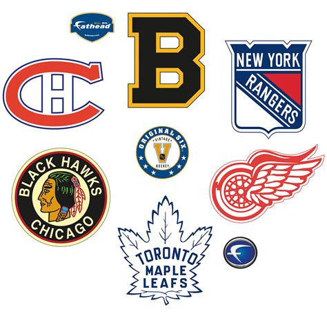 NHL: Original Six Vintage Logos - Large Officially Licensed NHL ...