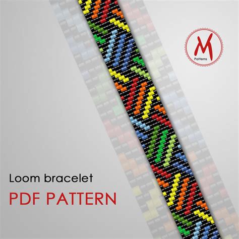 Loom Bead Pattern for Bracelet Rainbow Colors Pattern - Etsy