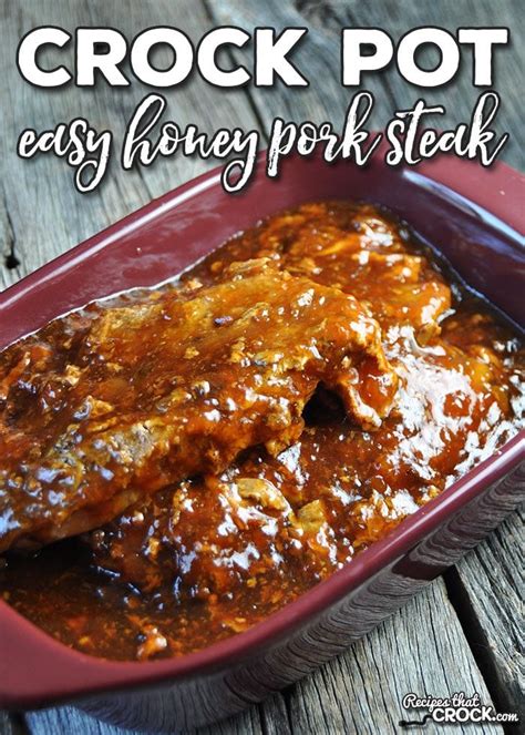 Easy Crock Pot Honey Pork Steaks - Recipes That Crock!