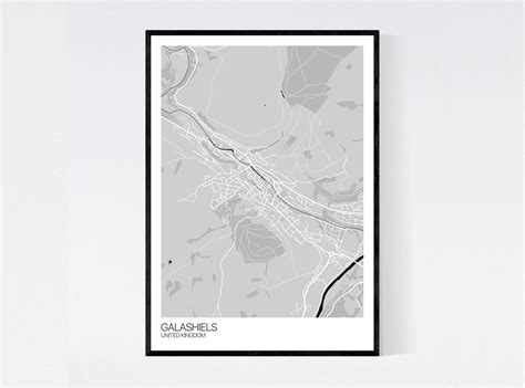 Galashiels Scotland City Map Art Print Many Styles 350gsm | Etsy