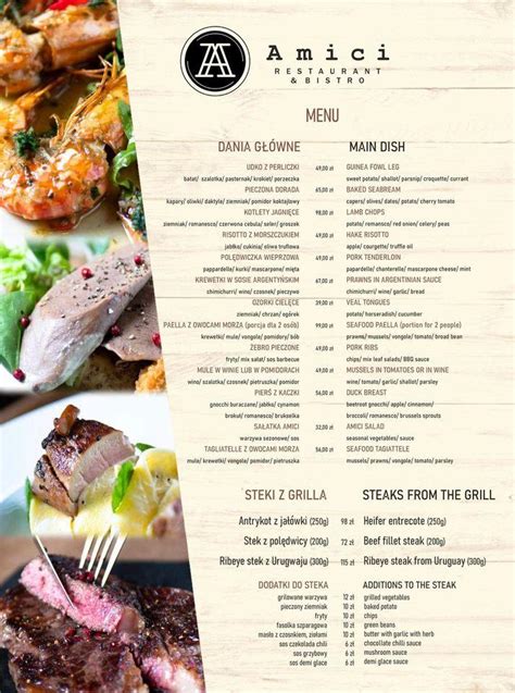 Menu at Amici Restaurant & Bistro, Bielsko-Biala