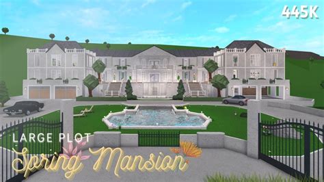 Bloxburg | Spring Mansion 445k Large Plot | House Build | Mansions, Two story house design ...