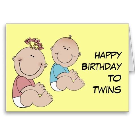 Happy Birthday to Twins Card | Zazzle.com | Birthday wishes for twins, Birthday cards for twins ...