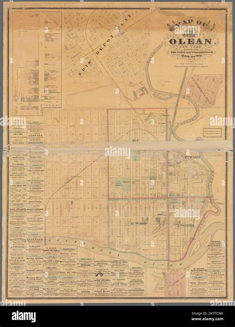 Map of Olean, New York Cartographic. Maps, Cadastral maps. 1878. Lionel ...