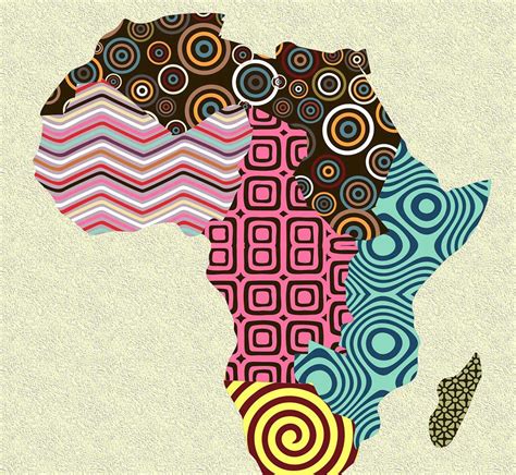 African Print Map Decor, African Wall Art, African Map Art, African ...