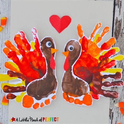 Handprint and Footprint Turkey: An adorable Thanksgiving Craft for Kids - A Little Pinch of Perfect