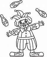 Circus Clown Juggling Pins Isolated Coloring 35887979 Vector Art At  sketch template