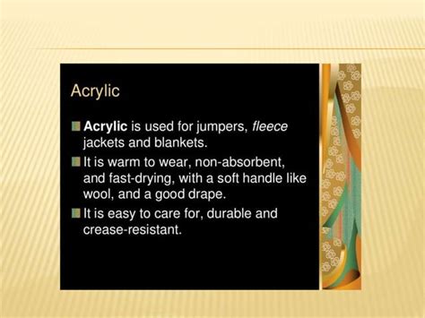 Properties And Uses of Acrylic fiber | PPT