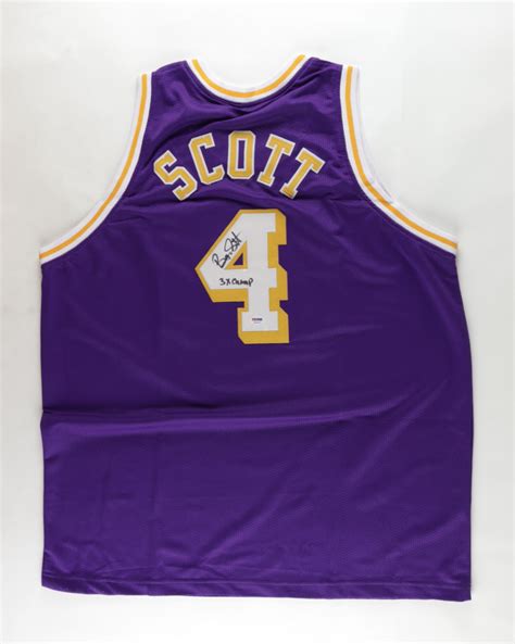 Byron Scott Signed Jersey Inscribed "3X Champ" (PSA COA) | Pristine Auction