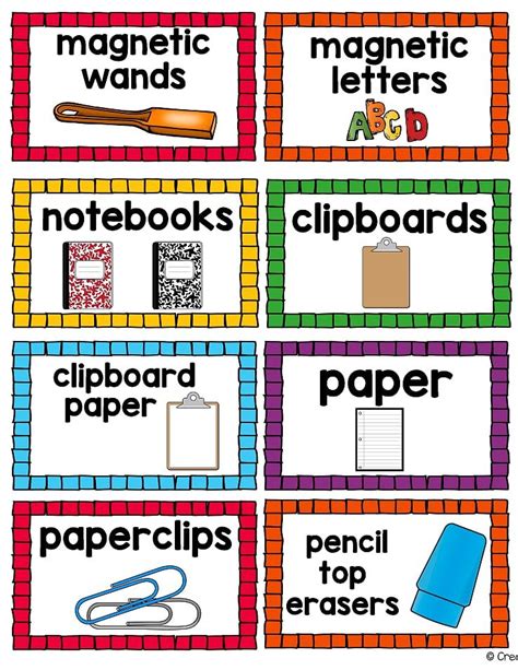 Small Supply Labels, Classroom Supply Labels, Printable Download ...