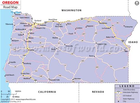 Oregon Road Map, Road Map of Oregon, Oregon Highway Map