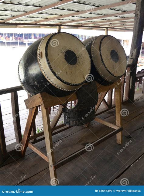 Thai ancient drums stock image. Image of musical, thailand - 52647397