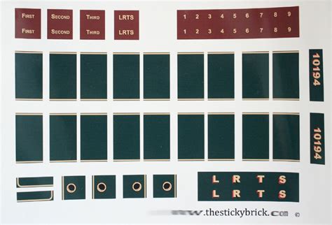 Red LEGO™ 10194 Emerald Night locomotive replacement stickers — Home